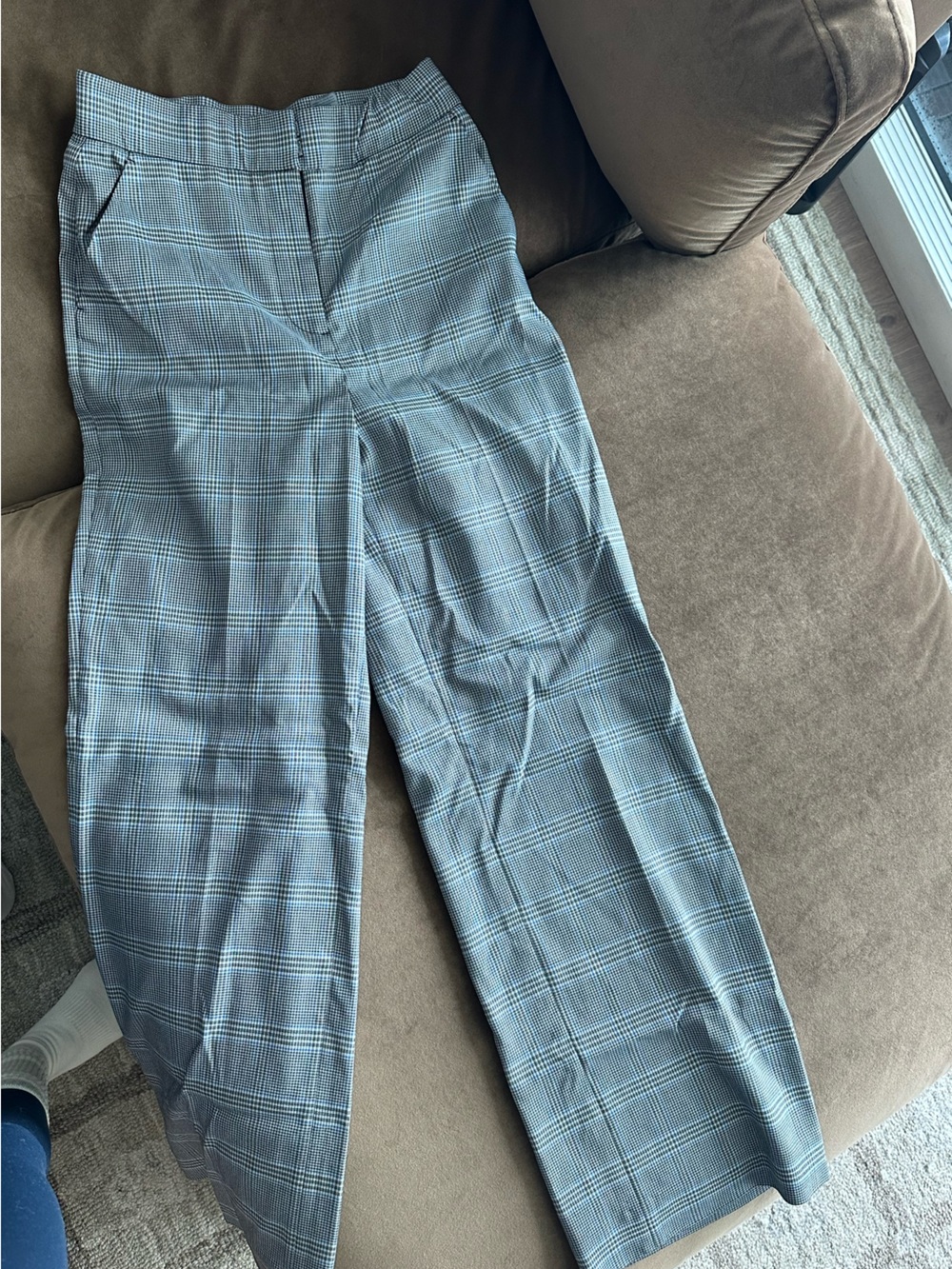 Elie Tahari Blue-Accented Gray Plaid Skirt or Pants
